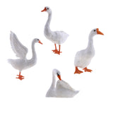 Maxbell 4pcs Garden Decor Artificial Simulated Swan Ornament Art Figurine Display