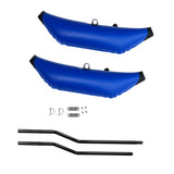 Maxbell Pack 2 Performance Blue PVC Kayak Canoe Standing Inflatable Outrigger Stabilizer Float with 2x Pole Mount Bracket Kit Accessories