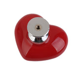 Maxbell 50Pcs Heart Shaped Ceramic Door Drawer Bin Handle Pull Knob Hardware Red S