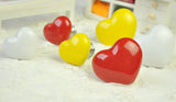 Maxbell 50Pcs Heart Shaped Ceramic Door Drawer Bin Handle Pull Knob Hardware Red S