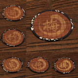 Maxbell 6pcs Zen Blue Cloth Tea Coaster TeaPot Holder Insulation Saucer Bamboo Mat