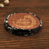 Maxbell 6pcs Zen Blue Cloth Tea Coaster TeaPot Holder Insulation Saucer Bamboo Mat