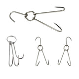 Maxbell 4pcs Stainless Swivel Meat Hook Rings Butcher Hooks Kitchen Tool 0.45x34cm