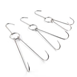 Maxbell 4pcs Stainless Swivel Meat Hook Rings Butcher Hooks Kitchen Tool 0.45x34cm