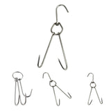 Maxbell 4pcs Stainless Swivel Meat Hook Rings Butcher Hooks Kitchen Tool 0.45x34cm