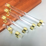 Maxbell 12Pcs 160mm Acrylic Door Pull Knob Cabinet Cupboard Handle Hardware Gold