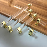 Maxbell 12Pcs 160mm Acrylic Door Pull Knob Cabinet Cupboard Handle Hardware Gold