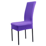 Maxbell 4Pcs Solid Color Polyester Spandex Dining Stool Chair Cover Slipcover Purple