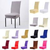 Maxbell 4Pcs Solid Color Polyester Spandex Dining Stool Chair Cover Slipcover Purple