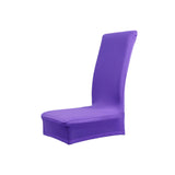 Maxbell 4Pcs Solid Color Polyester Spandex Dining Stool Chair Cover Slipcover Purple