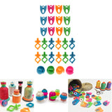 Maxbell 28 Pieces Mixed Colors Silicone Bobbin Holders Clips Clamp Thread Spool Hugger Sewing Tools