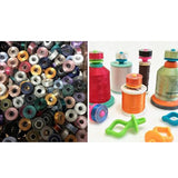 Maxbell 28 Pieces Mixed Colors Silicone Bobbin Holders Clips Clamp Thread Spool Hugger Sewing Tools