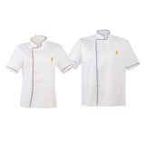 Maxbell 2/pack White Short Sleeves Chef Uniform Summer Restaurant Hotel Kitchen Uniform for Women Men