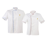 Maxbell 2/pack White Short Sleeves Chef Uniform Summer Restaurant Hotel Kitchen Uniform for Women Men