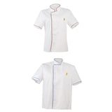 Maxbell 2/pack White Short Sleeves Chef Uniform Summer Restaurant Hotel Kitchen Uniform for Women Men