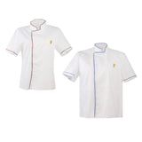 Maxbell 2/pack White Short Sleeves Chef Uniform Summer Restaurant Hotel Kitchen Uniform for Women Men