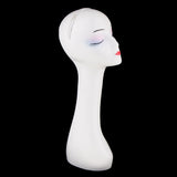 Maxbell 2 Pieces Female Mannequin Manikin Head Model Wig Glasses Hat Display Stand Long Neck