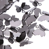 Maxbell 100 Pieces Butterfly Pendant Charms Hair pin Accessories DIY Jewelry Making Silver and Black