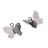 Maxbell 100 Pieces Butterfly Pendant Charms Hair pin Accessories DIY Jewelry Making Silver and Black