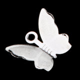 Maxbell 100 Pieces Butterfly Pendant Charms Hair pin Accessories DIY Jewelry Making Silver and Black