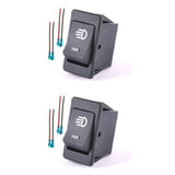 Maxbell Pair 35A 12V Driving Fog Lamp Rocker Toggle Switch W/ Green + Blue LED Light