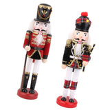 Maxbell 2 Pieces Wooden Handpainted Soldier Nutcracker Toy Xmas Ornament 30CM