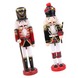 Maxbell 2 Pieces Wooden Handpainted Soldier Nutcracker Toy Xmas Ornament 30CM