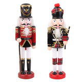 Maxbell 2 Pieces Wooden Handpainted Soldier Nutcracker Toy Xmas Ornament 30CM