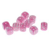 Maxbell 10pcs/Pack Plastic Six Sided Dice D6 for Party Bar Game Accessory Pink