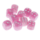 Maxbell 10pcs/Pack Plastic Six Sided Dice D6 for Party Bar Game Accessory Pink