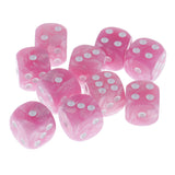 Maxbell 10pcs/Pack Plastic Six Sided Dice D6 for Party Bar Game Accessory Pink