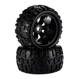 Maxbell Durable 1 Pair Monster Trucks Rubber Tyre with Wheel Rim for 1/8 HSP Savage ZDRacing Refit Parts