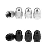 Maxbell 8pcs Silver Black Car Wheel Tire Valve Stem Dust Cap Cover Rust Proof