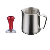 Maxbell Stainless Steel Coffee Frothing Milk Tea Latte Jug with Scale+Coffee Tamper