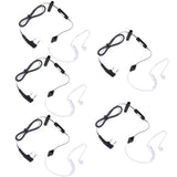 Maxbell 5Pack Black PTT Covert Acoustic Tube Headset Earphone for Talkabout Walkie Talkie 2 Pin