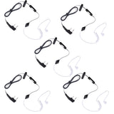 Maxbell 5Pack Black PTT Covert Acoustic Tube Headset Earphone for Talkabout Walkie Talkie 2 Pin