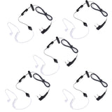 Maxbell 5Pack Black PTT Covert Acoustic Tube Headset Earphone for Talkabout Walkie Talkie 2 Pin