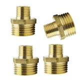 Maxbell 4Pieces Brass Air Garden Hose Fitting 1/2-1/4'', 1/2-1/8'' Connector NPT Double-Headed Joint