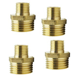 Maxbell 4Pieces Brass Air Garden Hose Fitting 1/2-1/4'', 1/2-1/8'' Connector NPT Double-Headed Joint