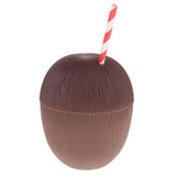 Maxbell 2/set Tropical Pineapple Coconut Shaped Drink Cups & Straw for Hawaiian Luau Beach Party