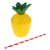 Maxbell 2/set Tropical Pineapple Coconut Shaped Drink Cups & Straw for Hawaiian Luau Beach Party