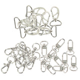 Maxbell 30pcs Assorted Size Swivel Lobster Clasp Clip Bag Snap Findings Pet Hooks