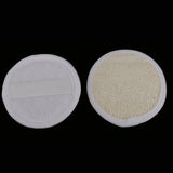 Maxbell 2pcs Natural Loofah Sponge Round Face Clean Pads + Oval Body Bath Shower Massage Scrubber Brushes