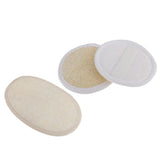 Maxbell 2pcs Natural Loofah Sponge Round Face Clean Pads + Oval Body Bath Shower Massage Scrubber Brushes