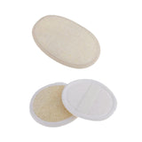 Maxbell 2pcs Natural Loofah Sponge Round Face Clean Pads + Oval Body Bath Shower Massage Scrubber Brushes