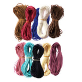 Maxbell 10 Pieces Micro-Fiber Flat Threads Faux Suede Cord Strings Velvet for DIY Craft