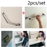 Maxbell 2Pcs/Set Stainless Steel Safety Bathroom Shower Tub Grab Bar Handle Rail Support - 40cm, 55cm