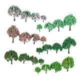 Maxbell Set 24pcs Fir Trees Model Garden Wargame Train Railway Scenery Part Display