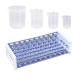 Maxbell 3 Layers Test Tube Holder Lab Storage & 50 150 250 500ml Plastic Lab Beaker