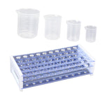 Maxbell 3 Layers Test Tube Holder Lab Storage & 50 150 250 500ml Plastic Lab Beaker